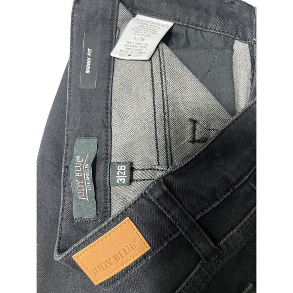 Judy Blue Skinny Jeans Women’s Size 3/26 Black Stretch Denim Mid Rise - Picture 4 of 12